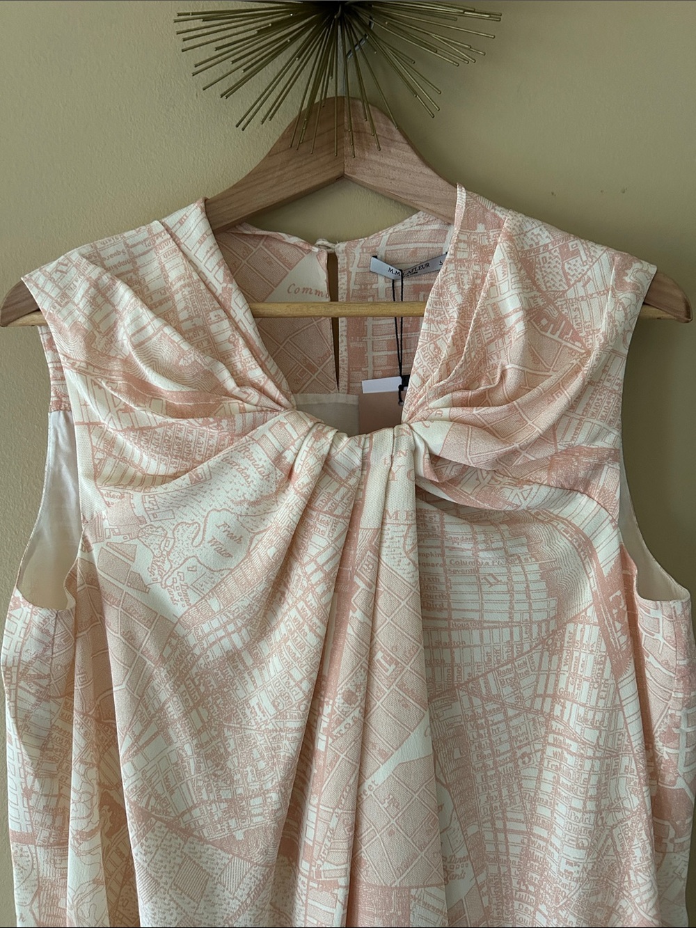 M.M.LaFleur NWT The Maite 100% Silk New York Map Print Dress Large L